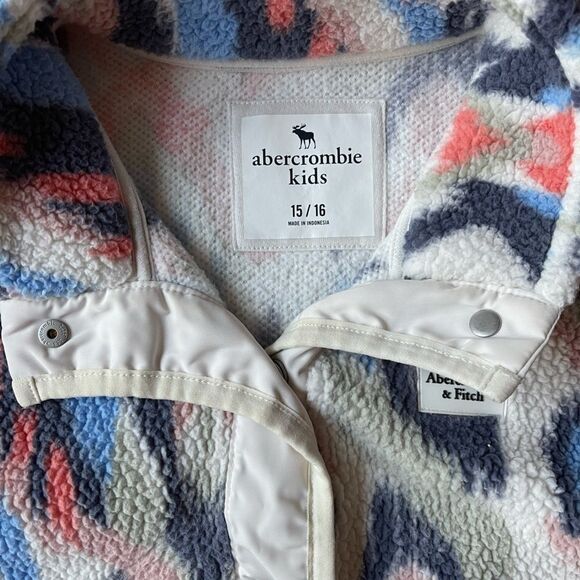 Abercrombie and fitch kids multicolor Sherpa jacket size 15/16 - Picture 11 of 13